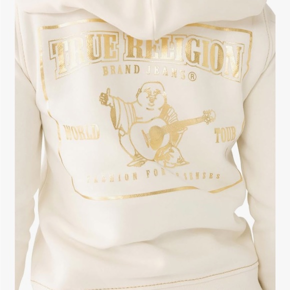 True Religion Winter White Classic Zip Up Hoodie (new never worn with tags) - Picture 5 of 5